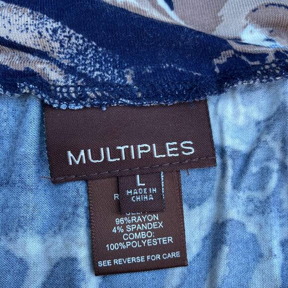 Blue leopard floral handkerchief hem midi skirt, Y2K bohemian eclectic hippie - Picture 5 of 5